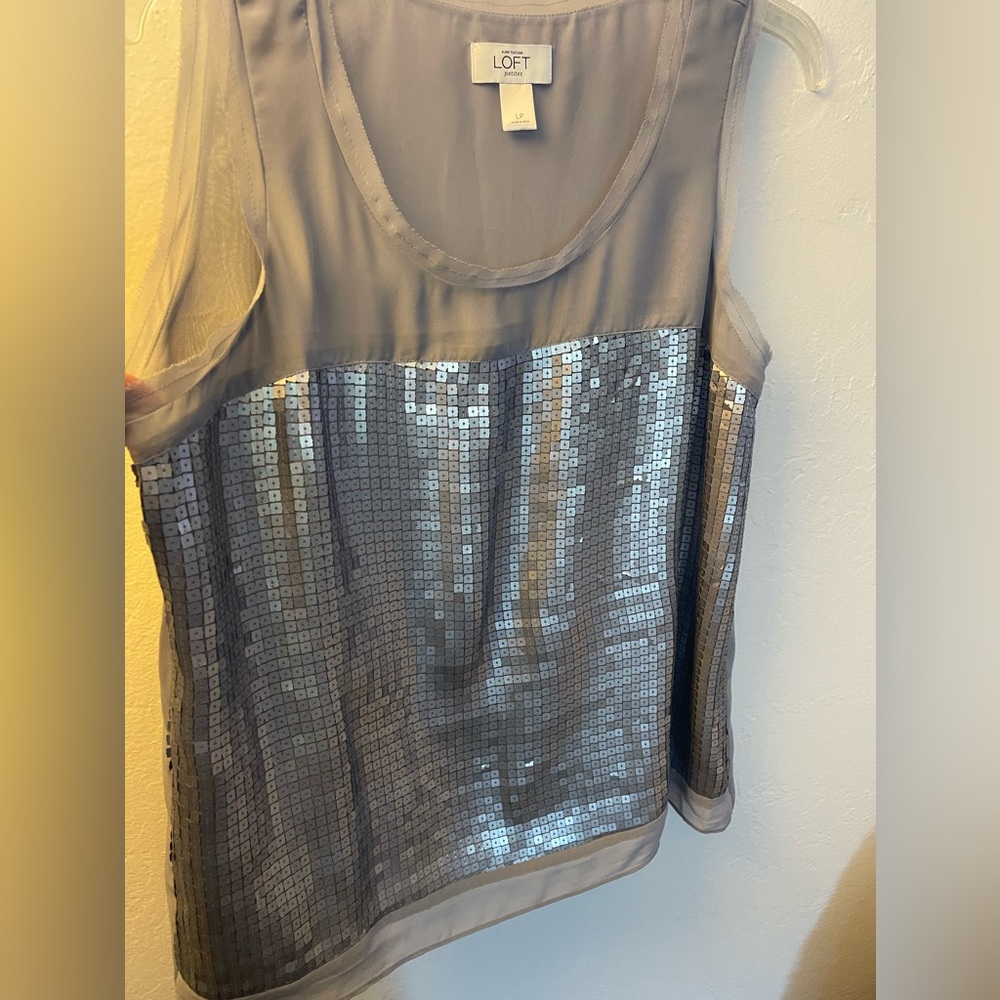 Shimmery silver top
